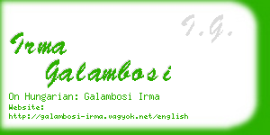 irma galambosi business card